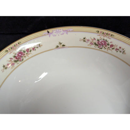 Vintage Lynns Fine China Serving Bowl Floral Gold Trim French Country