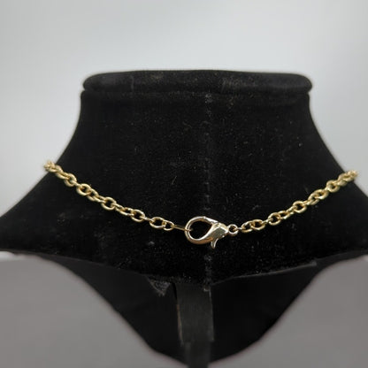 Vintage Fashion Necklace Gold-Tone Teardrop Pendant Necklace Ruby Red Stone 18"