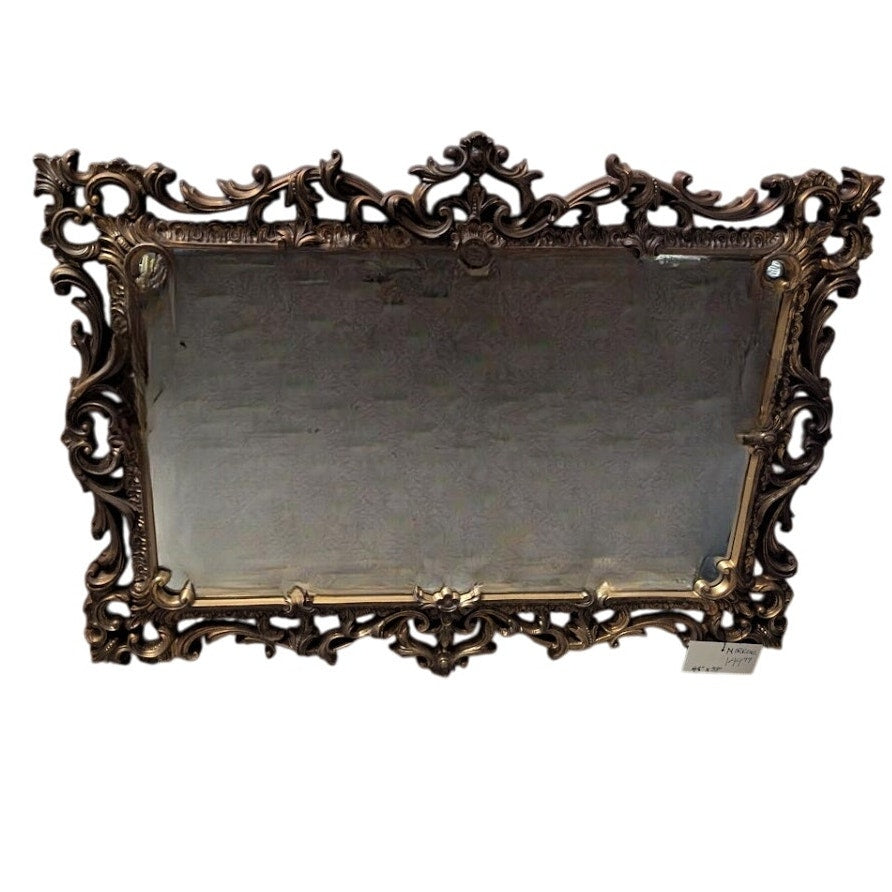 SECONDHAND SANDIES: Vintage 48" x 33" Ornate Molded Mirror gold finish