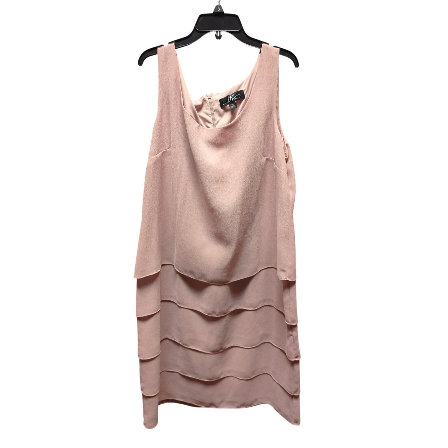Midnight Velvet Blush Pink Tiered Sheath Dress Garden Wedding Guest Chic Size 16