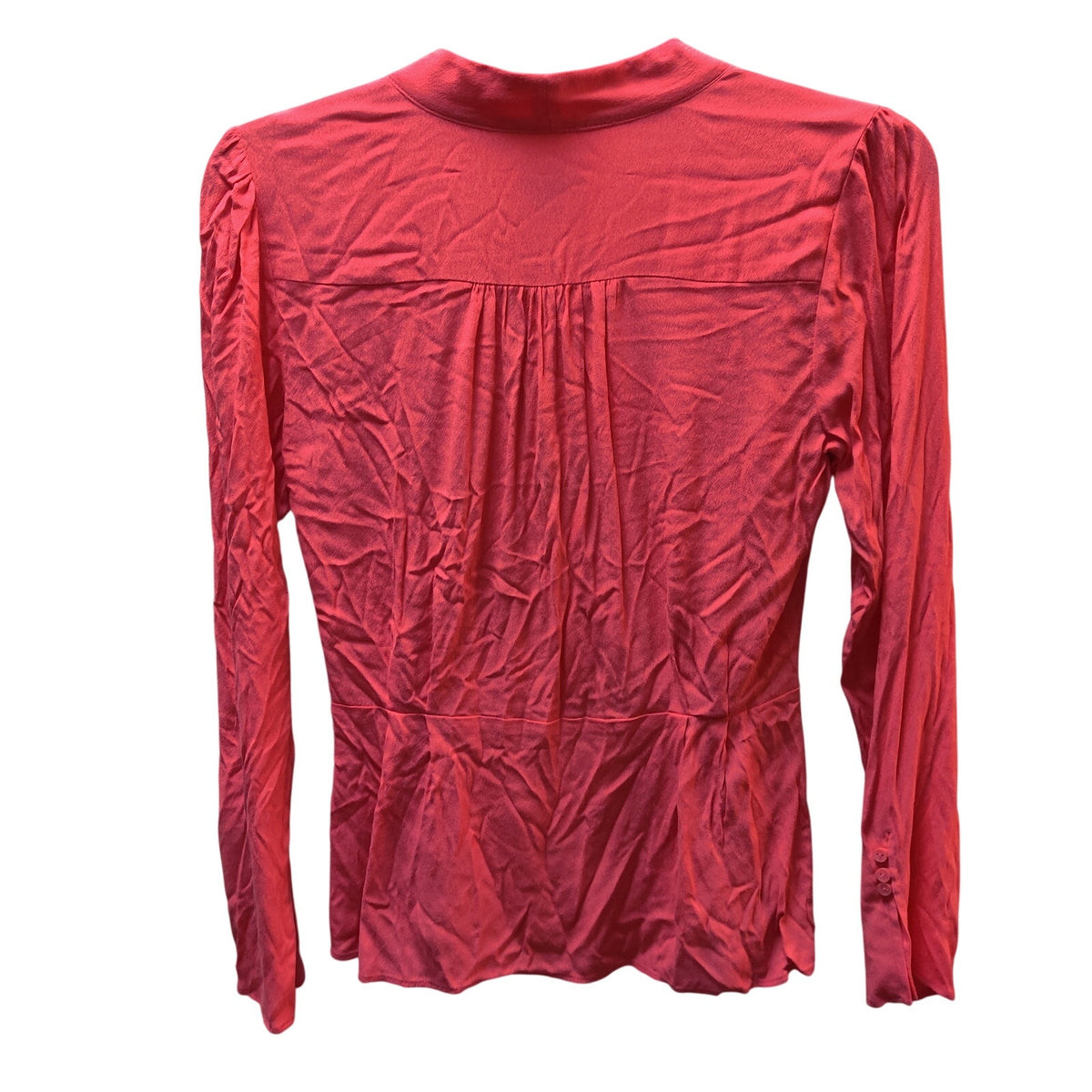 Chelsea28 Red Wrap Blouse Long Sleeve VNeck Elegant Professional Top Size Medium