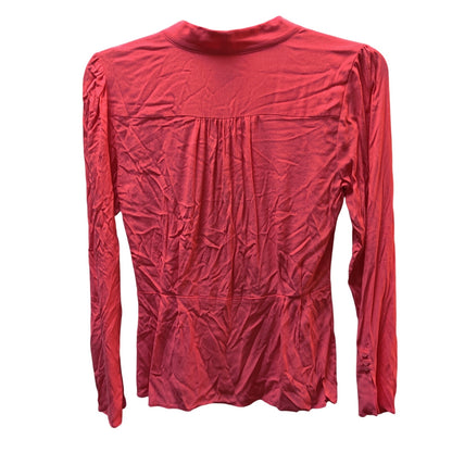 Chelsea28 Red Wrap Blouse Long Sleeve VNeck Elegant Professional Top Size Medium