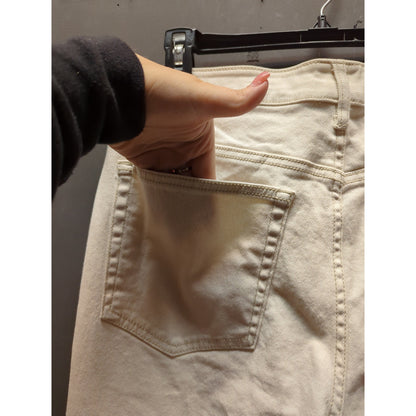 Seven7 Off-White High Rise Slim Straight Jeans Minimalist Aesthetic Size 12