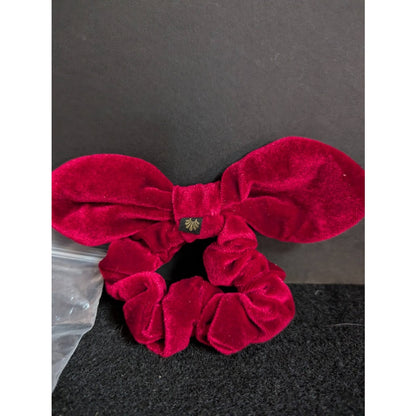 LELE SADOUGHI set of 3 small elastic  4" red Velvet Bow new scrunchie crimson