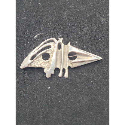 Vintage Europe MidCentury Modern Abstract Silver Brooch MCM Brutalist Studio Pin