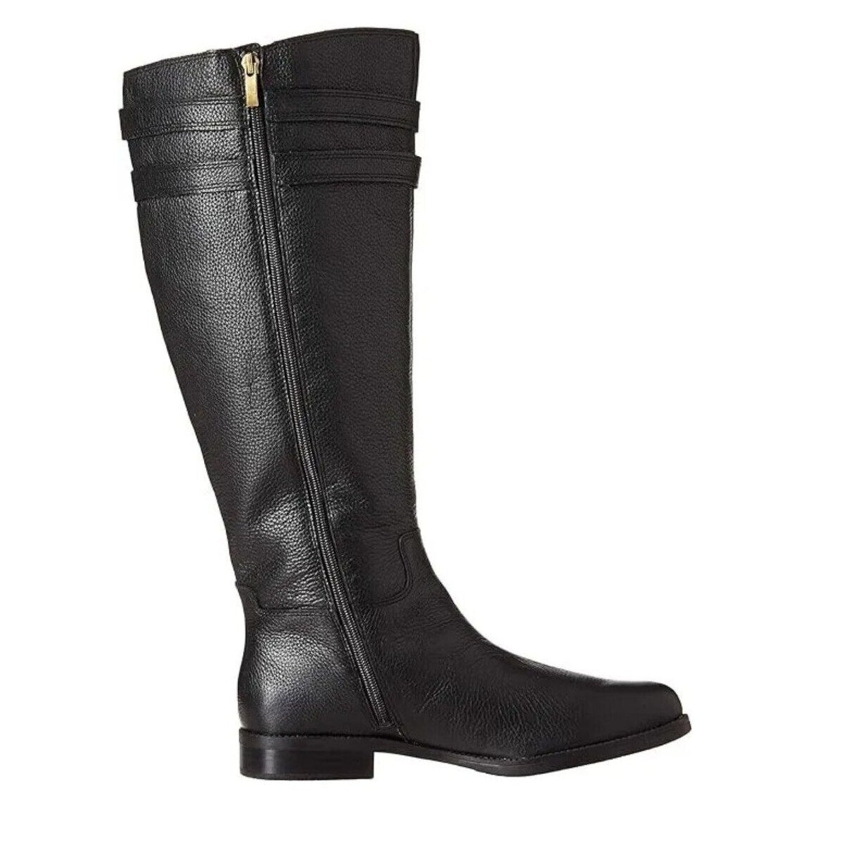 Franco Sarto Women's Christoff Equestrian Boot Black 8.5 M Winter heel buckle