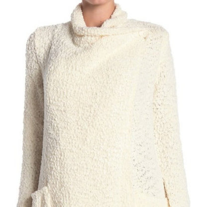 Bobeau Boucle Popcorn Draped Button Cardigan Pockets Loose fitting small NEW