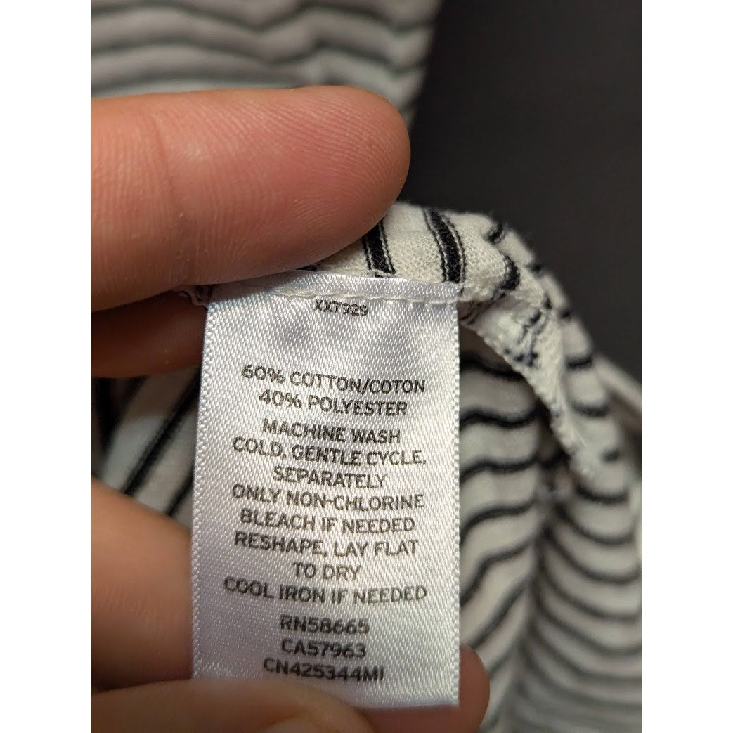 Caslon lightweight Size Large Blue white striped short sleeve scoop neck Shirt