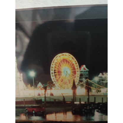 Original Night Carnival Ferris Wheel Landscape Photograph Signed Dan Evans 1993