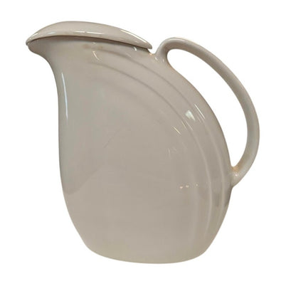 Vintage Hall China Cream Art Deco Pottery Water Pitcher with Lip Lid Zephyr 2340