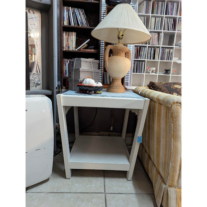 Secondhand Sandies: Pair of white 24x24 end tables side tables living room