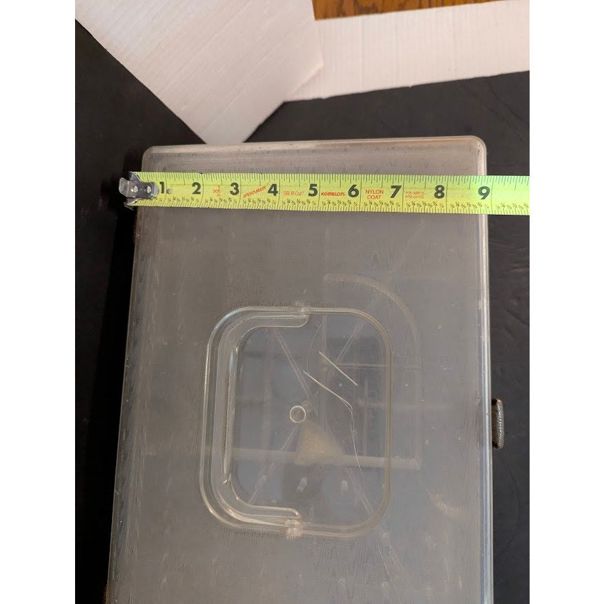 Vintage Clear Acrylic Sewing Case Crafts Organizer Storage Box Carrying Handle