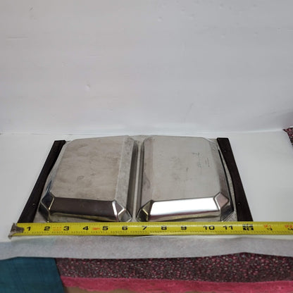 Stainless Steel Denmark Metal Wood double compartment serving tray