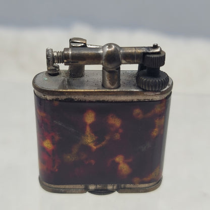 Vintage Thorens Style Lift Arm Pocket Lighter Antique Tortoiseshell Art Deco