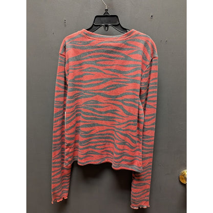 BP. size Small womens thermal top shirt red black animal print long sleeve NEW