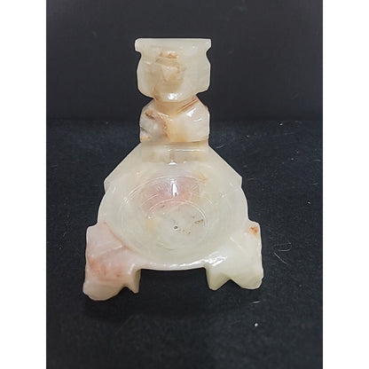 Aztec Mayan Onyx Glyph Ashtray Mexico Art Vintage Trinket Dish Marble Bookend