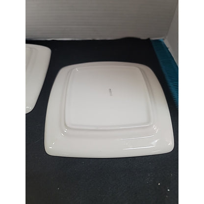 Olive Garden Buffalo China Restaurant Ware 8” Square Plates Green Olive Leaf 2
