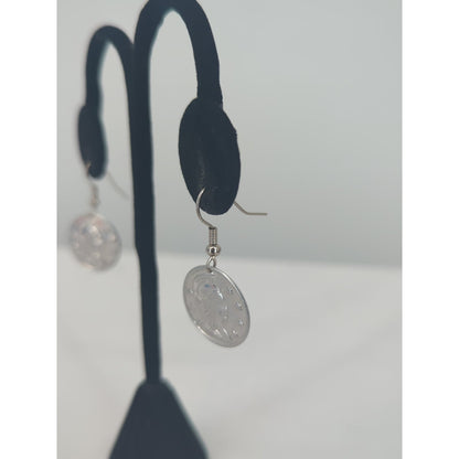 Vintage Silver Tone Coin Dangle Earrings Boho Chic Statement Jewelry