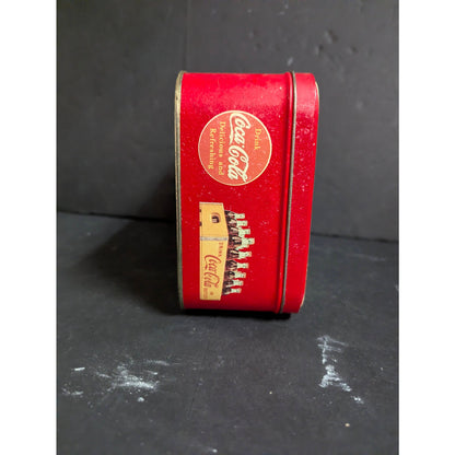 Vintage Coca-Cola Nostalgic Tin Box with Singer Sewing Machine Motif
