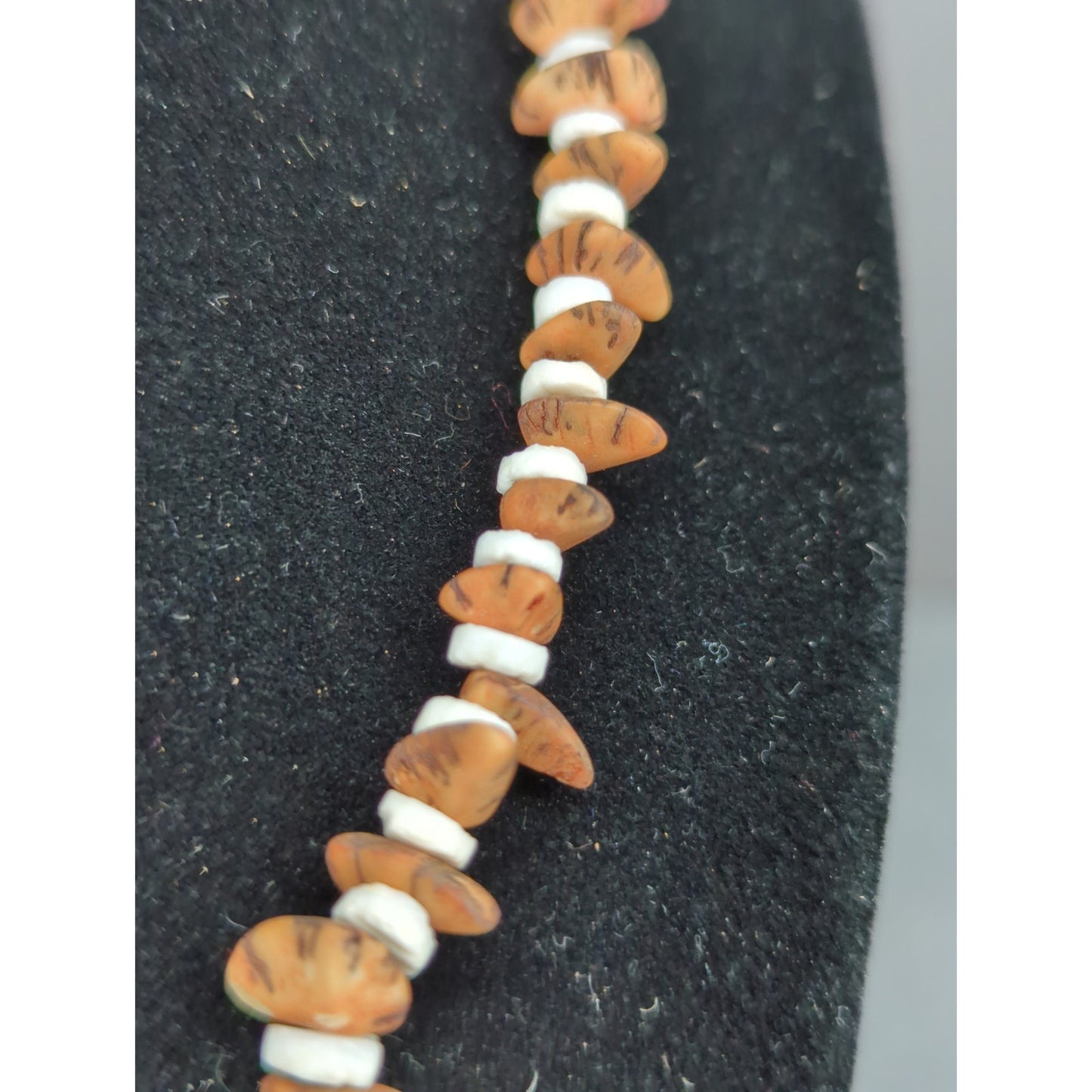Vintage Goldstone Sunstone Chip Bead Necklace White Tube Spacer Beachy Boho