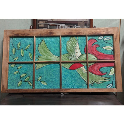 SECONDHAND SANDIES: hand painted hummingbird window art