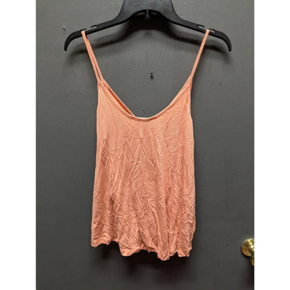 All in Favor Orange Henley Button Front Cami Tank Top Medium Layering Sleeveless