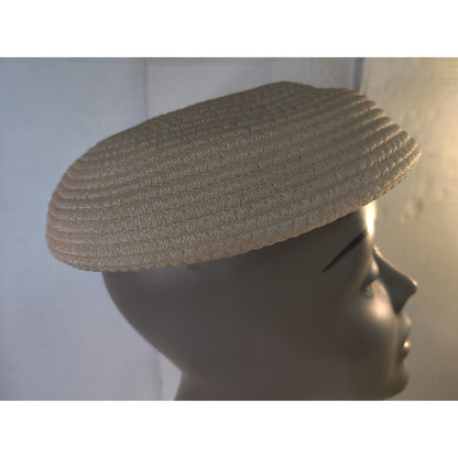 Vintage Cellulose Hat Gayarn by Slocum Cream Pillbox