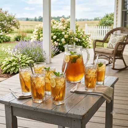 Libbey Nautilus Square Base Iced Tea Tumbler Glasses Vintage Mid-Century 8Pc