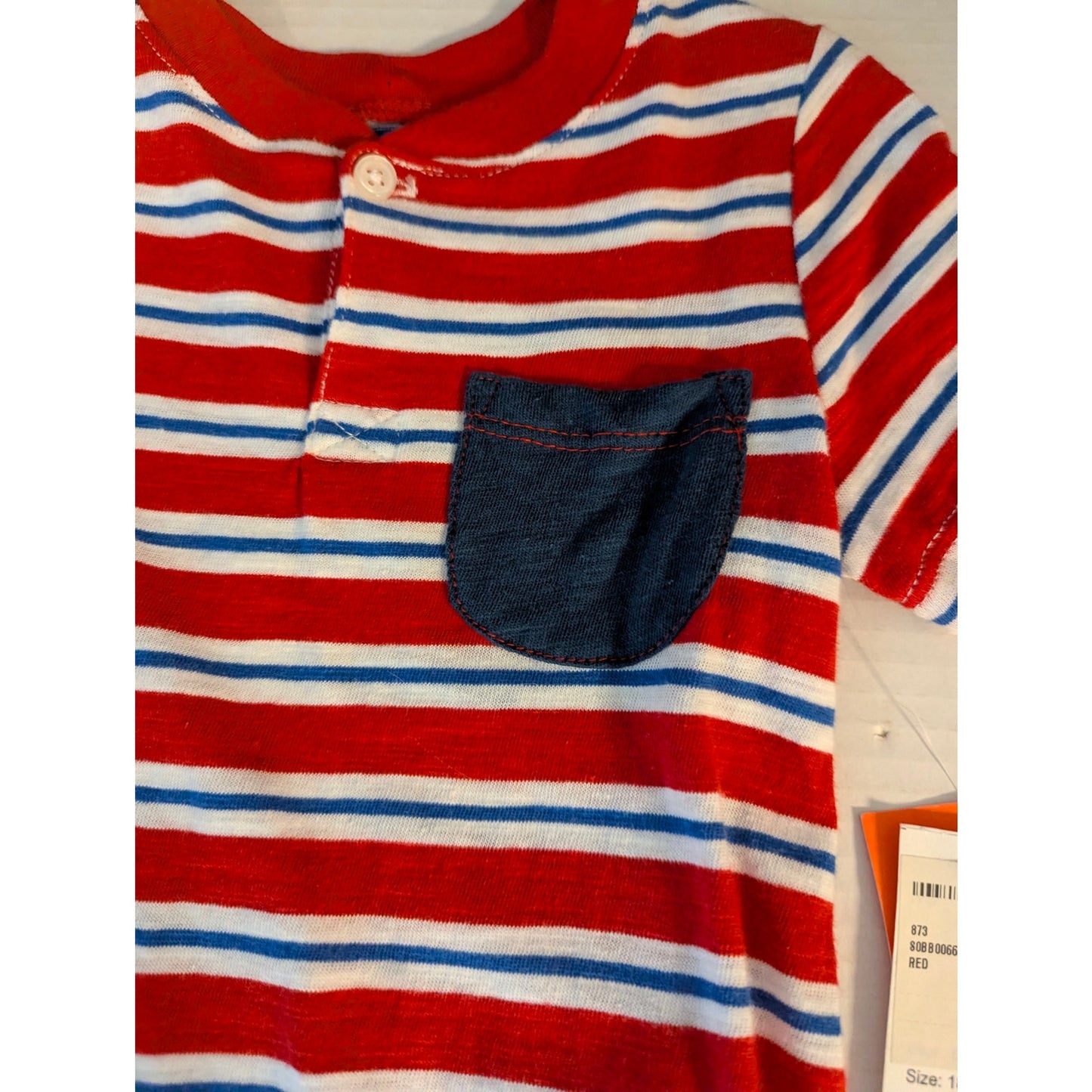 NWT Joe Fresh Baby Striped Short-Sleeve Romper (Size 18–24M)