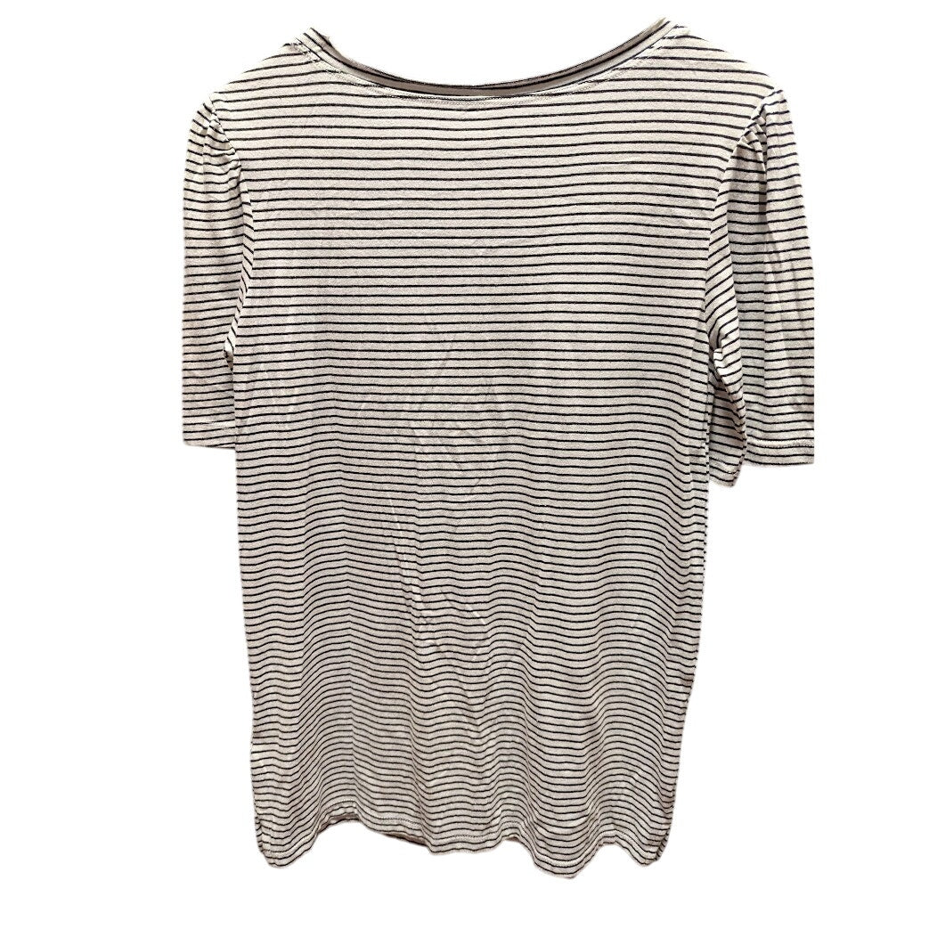 Caslon lightweight Size Large Blue white striped short sleeve scoop neck Shirt