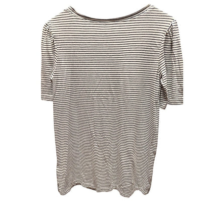 Caslon lightweight Size Large Blue white striped short sleeve scoop neck Shirt