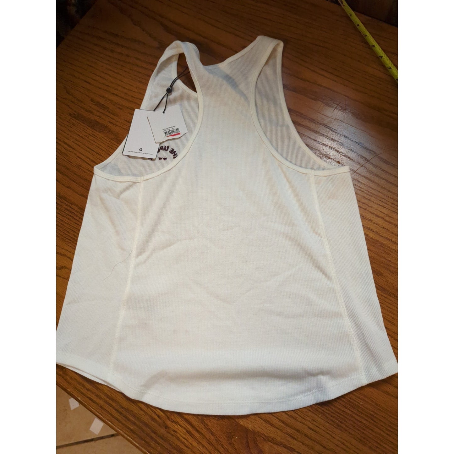 .The Upside White Ribbed Knit Athletic Tank Top Size Large NEW activewear