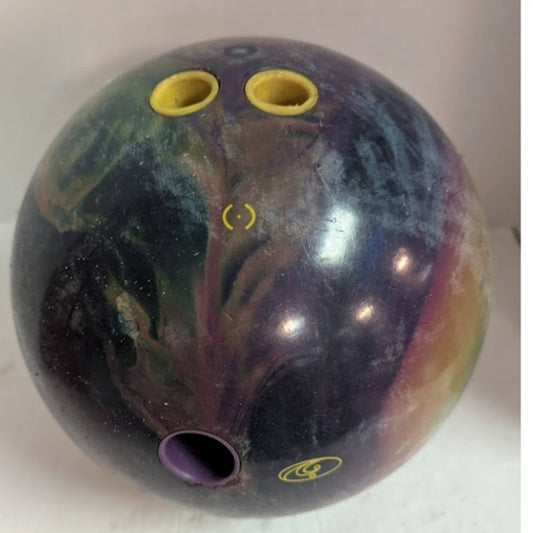 Vintage PBS Mercenary Bowling Ball 12lb Purple Gold Swirl Reactive Pre Drilled