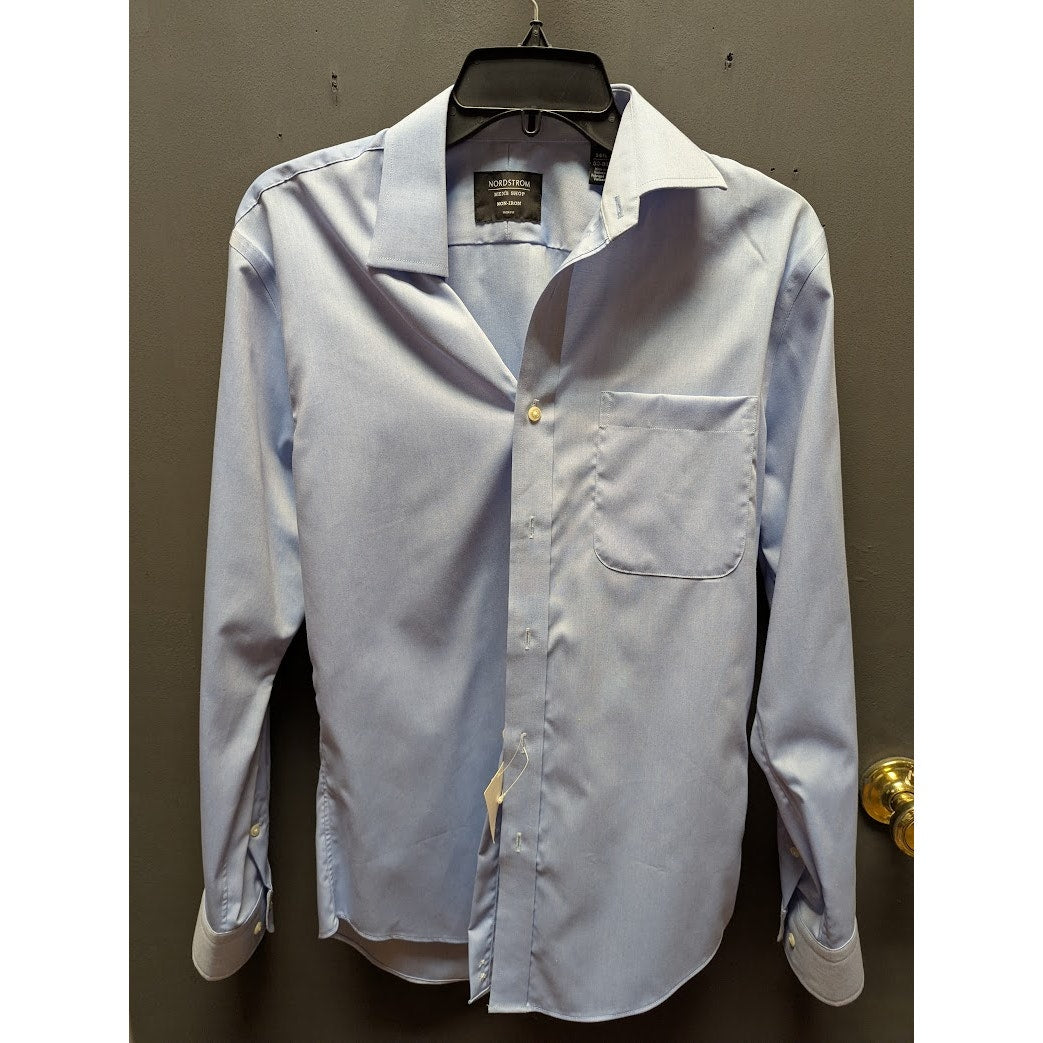 Nordstrom Mens Shop Light Blue Button Down Dress Cotton Shirt 14.5" 32-33 NEW