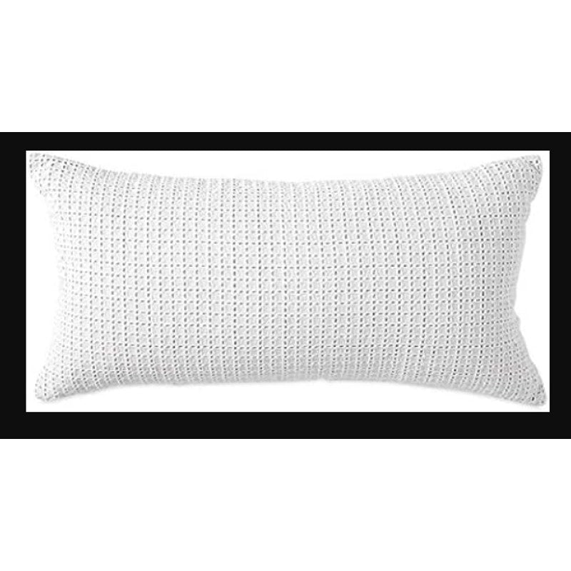 DKNY 11" x 22" Refresh Eyelet White Decorative Bed Pillow NEW