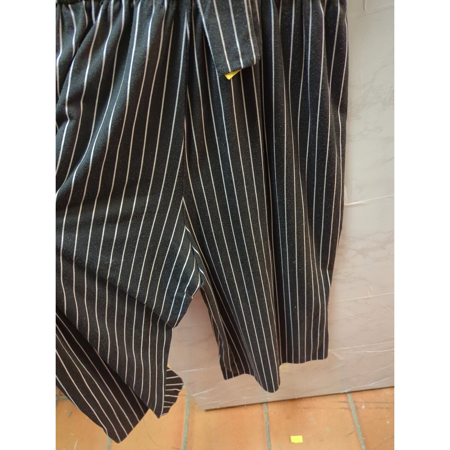 Time and Tru Striped Midi Jumpsuit Large Elastic Waist Removable Belt Pockets