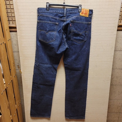 LEVI's STRAUSS blue denim jean 36" X 34" Pre-Owned straight leg dark wash