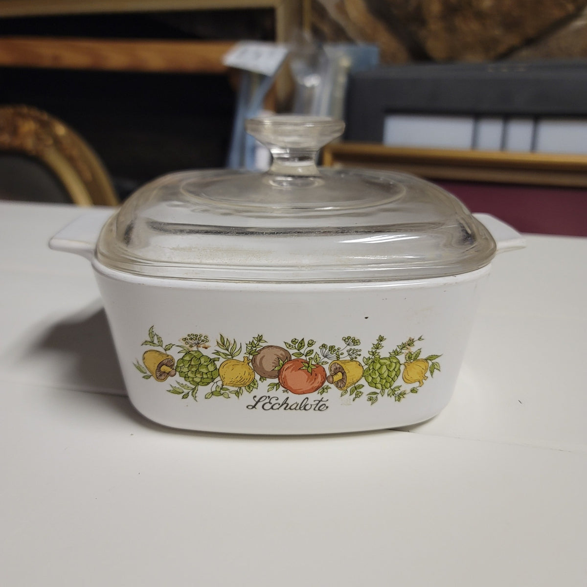L' Echalote Corning Ware Casserole Dish and Clear Lid Cookware Spice of Life