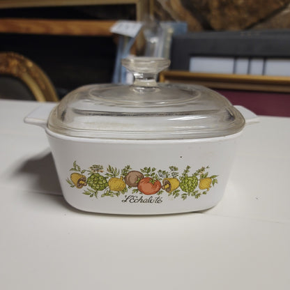 L' Echalote Corning Ware Casserole Dish and Clear Lid Cookware Spice of Life