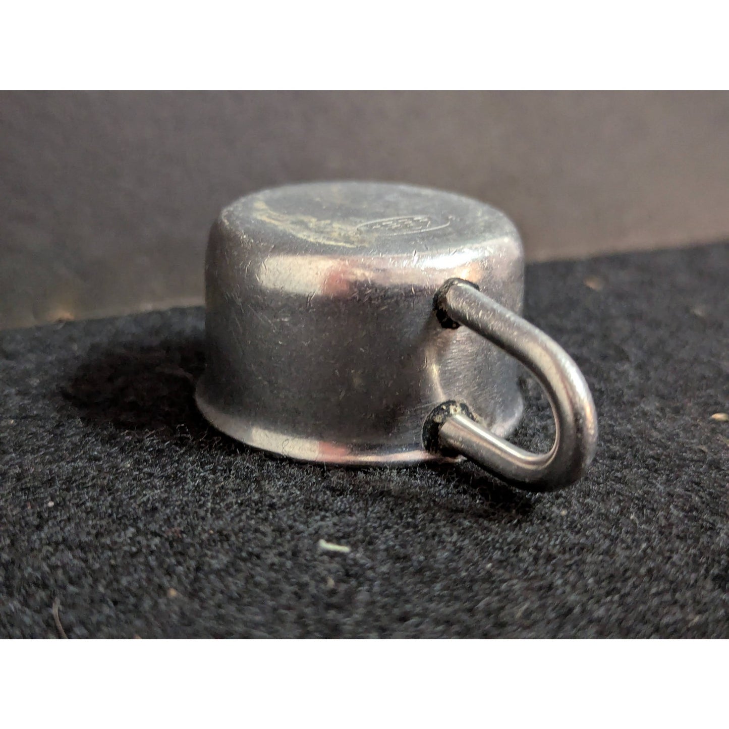 Vintage Gebrüder Hepp Miniature Stainless Steel Engraved Creamer Tiny Toy Cup