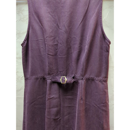 Directives Purple Sleeveless Button Front Shift Casual Dress Small Vintage y2K