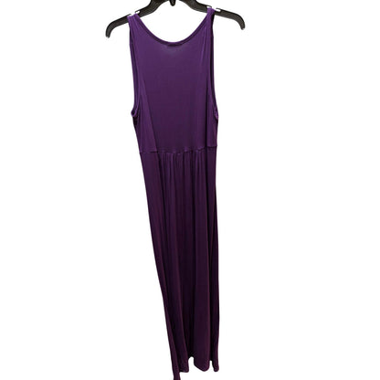 Loveappella Purple V-Neck Empire Waist Maxi Dress Large NWT