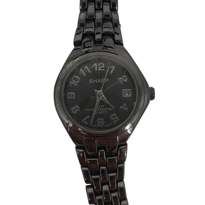 Vintage Sharp Stainless Steel Watch Black Dial Ladies Timepiece Repair/Parts