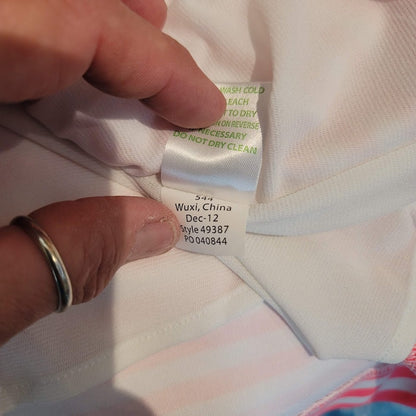 Lilly Pulitzer Briella Neon Pink stripe Boat Neck Dress cap Sleeve Size XL