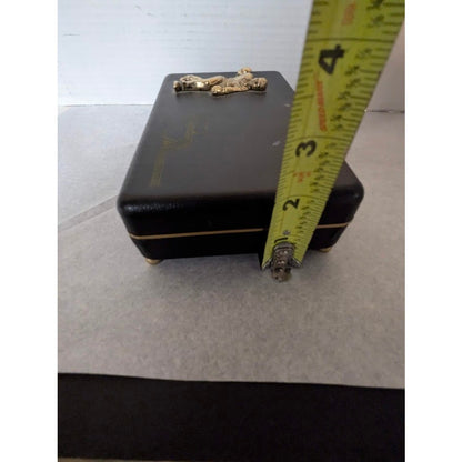 Vintage Mid Century Men’s MCM Bowling Motif Faux Leather Valet Box