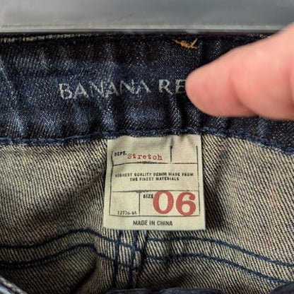 Banana Republic Size 6 stretch denim sailor style Jeans wide leg cropped
