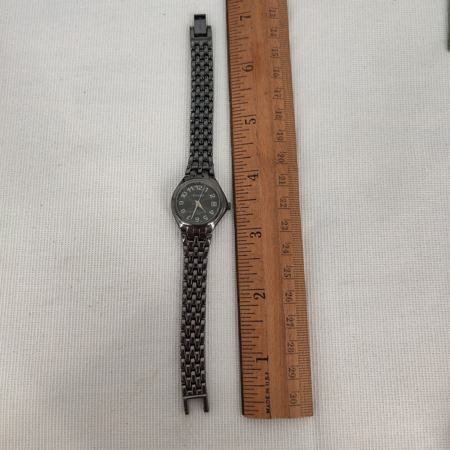 Vintage Sharp Stainless Steel Watch Black Dial Ladies Timepiece Repair/Parts