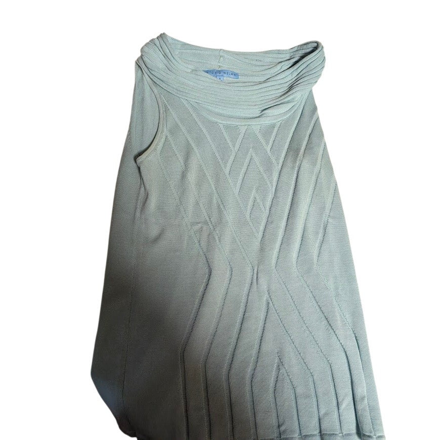 Antonio Melani Size Small Chevron Baby blue cowl neck sleeveless sweater top
