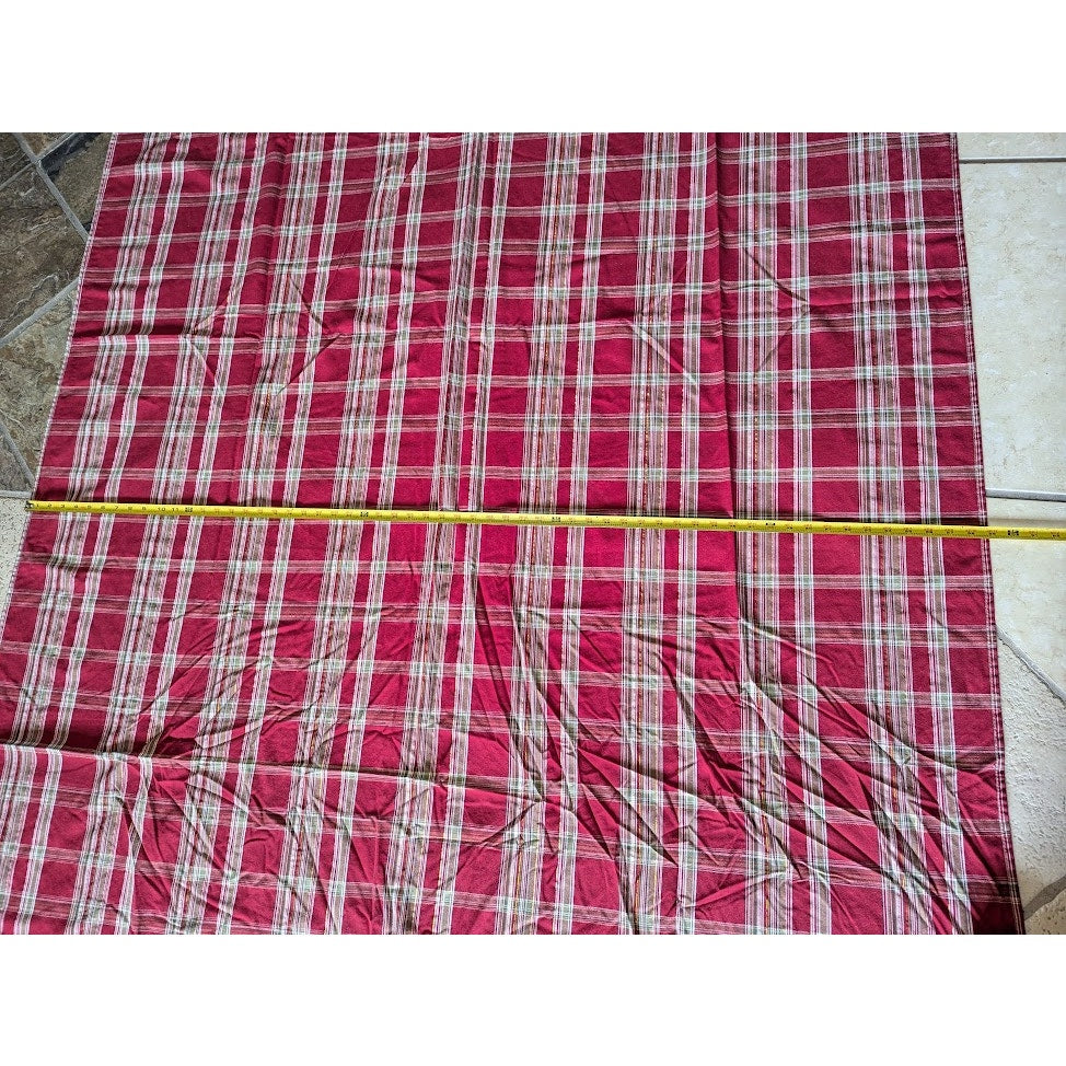 Vintage Holiday Rectangular tablecloth Red Sage Gold Cream striped 59" x 115
