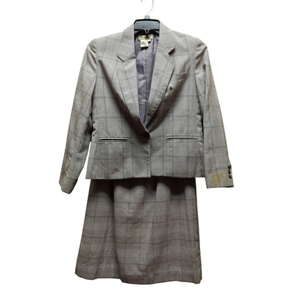 Sheridan Square Plaid Skirt Suit Set Vintage 80s Power Suit Career Chic Size 8